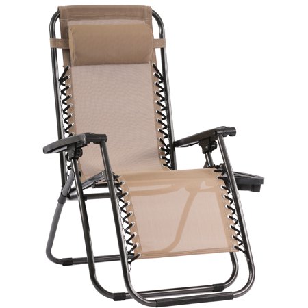 Zero Gravity Chair Patio Chairs Lounge Chaise Recliners Folding for Outdoor with Pillow and Cup Holder