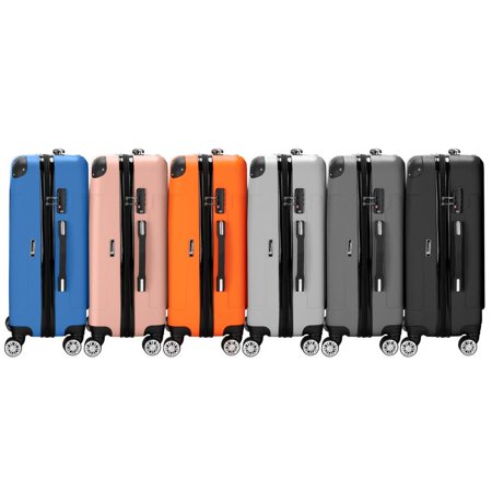 Zimtown 3 Pcs Luggage Travel Set Bag ABS Trolley Suitcase Rose Gold/Dark Blue/Orange/Black/Gray/Drak Gray