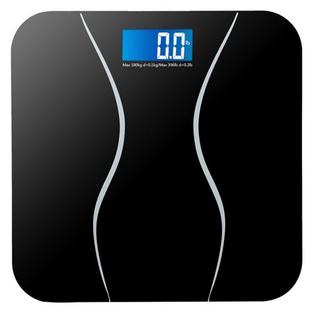 Zimtown New 396LB 180KG Electronic LCD Digital Bathroom Body Weight Scale with Battery