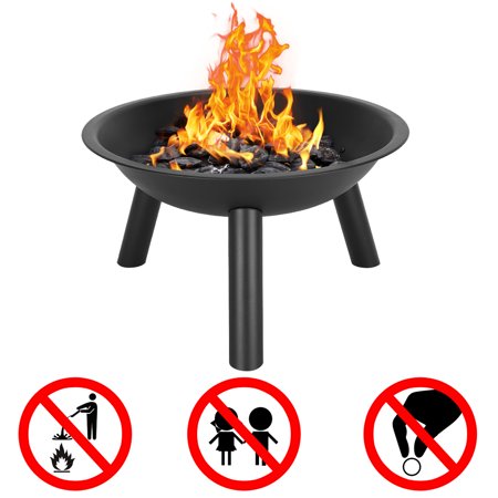 Zimtown Outdoor 22" Fire Pit Bowl 3 Legs Portable Iron Wood-Burning Pit for Camping