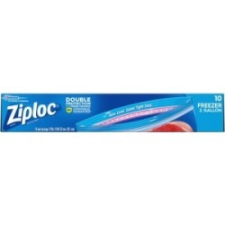 Ziploc Bags, Freezer, Smart Zip Plus, Ziploc,10/Bx, Clear (Sjn665258)