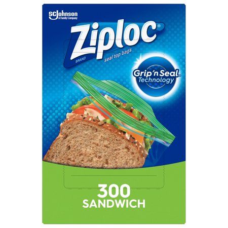 Ziploc Brand Sandwich Bags with Grip 'n Seal Technology, 300