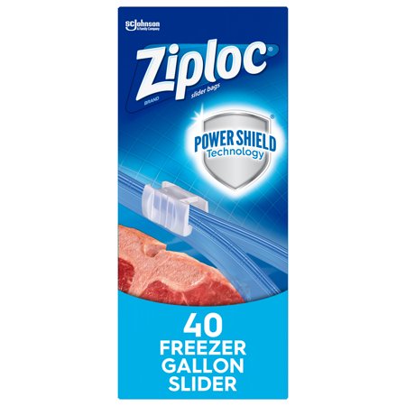 Ziploc® Brand Slider Freezer Bags with Power Shield Technology, Gallon, 40 Count