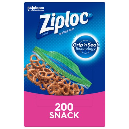 Ziploc® Brand Snack Bags With Grip 'N Seal Technology, 200 Count